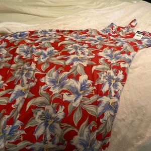 Red floral maxi dress